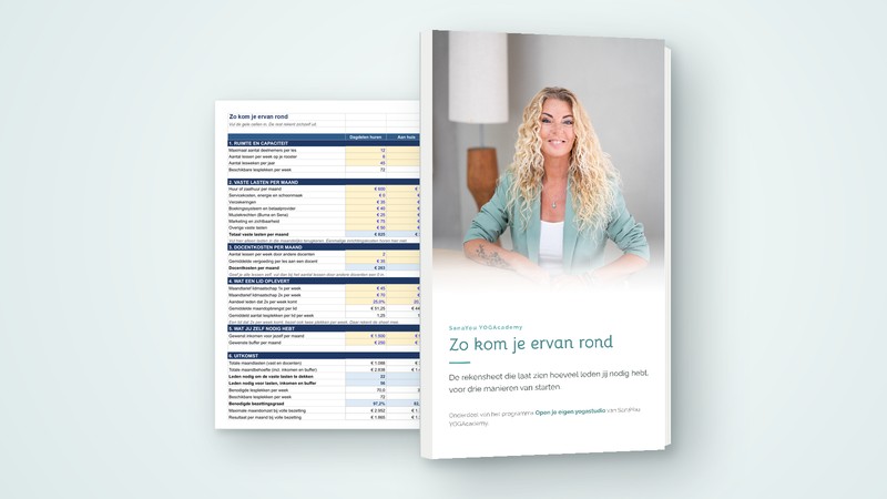 Mock-up van Zo kom je ervan rond, met de rekensheet ernaast