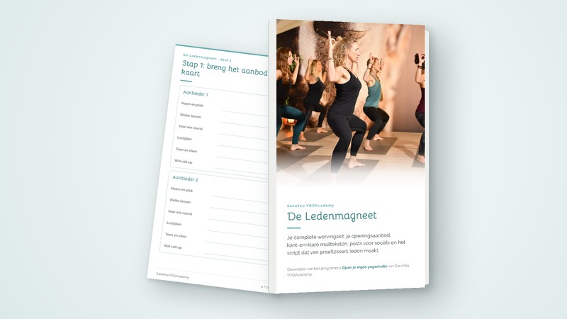 Mock-up van De Ledenmagneet, met een invulkaart ernaast