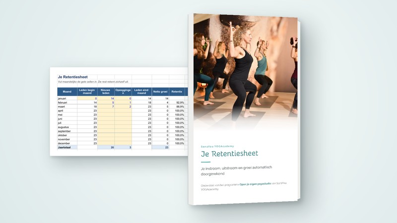 Mock-up van Je Retentiesheet, met het rekenblad ernaast