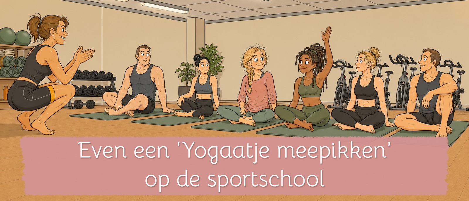 Even een 'Yogaatje mee pikken' op de sportschool