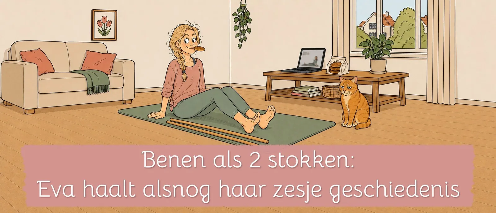Benen als 2 stokken: Eva haalt alsnog haar zesje geschiedenis